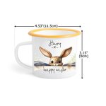 Personalisierte Frohe Ostern niedlichen Hasen 12 oz Emaille Becher mit Namen Ostern Party Geburtstag Geschenk für Kinder
