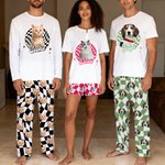 Personalizado colorido Plaid Face Foto Adulto Pijama Set con Nombre Daily Wear Aniversario Cumpleaños Regalo para Pareja Pet Lover