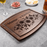 Tabla para cortar embutidos personalizada con título y ranura para zumo Regalo de inauguración de la casa para mamá Pareja Familia