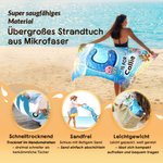 Personalisiertes Strandtuch mit Wassereffekt-Initiale | Meerestiermotiv | in Übergröße erhältlich | Sommerausflug Geburtstag Geschenk für Kinder 11