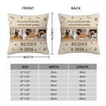 Personalized 3 Pet Photos Paw Bone Heart Print Soft Throw Pillow Cover with Name and Year Home Decoration Memorial Gift for Pet Loss
