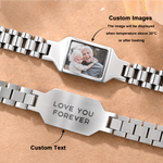 Personligt värmereaktivt fotoarmband med graverad text Meningsfull födelsedagsfest fars dag present till far bror