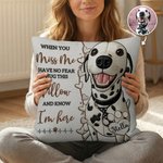 Personalised Imitation Embroidered Pet Photo Heart Paw Print Soft Cushion Cover with Name Meaningful Birthday Gift for Cat Dog Pet Owner