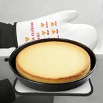Set de 2 Guantes de Cocina y Porta Ollas Personalizados con Nombre y Texto Flor de Corazón para Mamá Amante de la Cocina