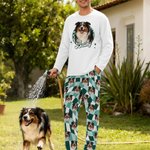 Personalizado colorido Plaid Face Foto Adulto Pijama Set con Nombre Daily Wear Aniversario Cumpleaños Regalo para Pareja Pet Lover