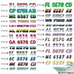 Henkilökohtainen Gradient Style Boat Rekisteröintinumero Tarrat Teksti Marine valtion rekisteröinti lahja veneen omistajille
