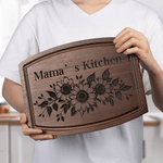 Tabla para cortar embutidos personalizada con título y ranura para zumo Regalo de inauguración de la casa para mamá Pareja Familia