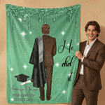 Personlig tecknad Graduate Character Backdrop med namn skola och år Graduation Gift för 2026 Graduates