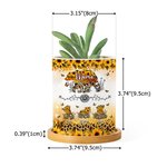 Personalised Watercolor Sunflower Leopard Print Mom-Baby Bear Ceramic Flower Pot with Names Mother's Day Birthday Gift for Mom