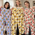 Personalizado colorido Plaid Face Foto Adulto Pijama Set con Nombre Daily Wear Aniversario Cumpleaños Regalo para Pareja Pet Lover