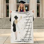 Personaje de Graduación Personalizado Mensaje Motivacional Manta Suave de Graduación con Año y Nombre Regalo de Graduación para Graduados