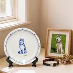 Personalised Hand-Drawn Style Pet Portrait Ceramic Plate with Name and Stand Home Decor Daily Use Sympathy Memorial Gift for Pet Owner