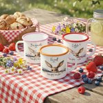 Personalisierte Frohe Ostern niedlichen Hasen 12 oz Emaille Becher mit Namen Ostern Party Geburtstag Geschenk für Kinder