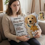 Personalised Imitation Embroidered Pet Photo Heart Paw Print Soft Cushion Cover with Name Meaningful Birthday Gift for Cat Dog Pet Owner