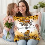 Personalisierte Bär Mama und 1-6 Baby Bären Sonnenblume Leopard Print weiche Kissen Abdeckung mit Namen Home Decor Muttertag Geschenk für Mama