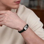 Personligt värmereaktivt fotoarmband med graverad text Meningsfull födelsedagsfest fars dag present till far bror