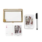 Gepersonaliseerde bruiloft foto gastenboek speelkaarten set met naam en datum verloving bruiloft Valentijnsdag cadeau voor pasgetrouwden Banquet Planners