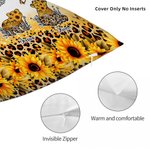 Personalisierte Bär Mama und 1-6 Baby Bären Sonnenblume Leopard Print weiche Kissen Abdeckung mit Namen Home Decor Muttertag Geschenk für Mama