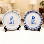 Personalised Hand-Drawn Style Pet Portrait Ceramic Plate with Name and Stand Home Decor Daily Use Sympathy Memorial Gift for Pet Owner