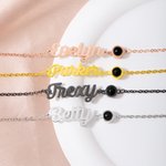 Personalised Photo Projection Design Adjustable Chain Bracelet with Name Dainty Jewellery Mother's Day Memorial Day Gift for Mom Grandma