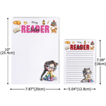 Personalised Cartoon Reading Girl Character Notepad with 40/80 Pages Name and Text Daily Diary Birthday Gift for Girls Students