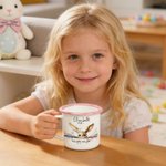 Personalisierte Frohe Ostern niedlichen Hasen 12 oz Emaille Becher mit Namen Ostern Party Geburtstag Geschenk für Kinder
