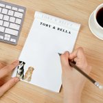 Personalised Watercolour Style Pet Photo Notepad with 40/80 Pages and Text Daily Use Birthday Gift for Pet Lover