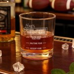 Spersonalizowana szklanka do whisky Football Team Pour Line 10 uncji z imieniem na Dzień Ojca i prezent urodzinowy dla fanów piłki nożnej
