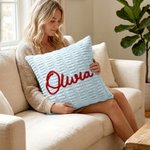 Personalizzato multicolore linea ricamo nome morbido cuscino copertina casa decorazione uso quotidiano regalo di compleanno per i bambini famiglia amici