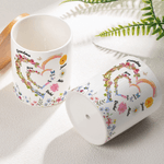 Personalized Watercolor Birth Flower Butterfly Love Heart Ceramic Flower Pot with Name Mother's Day Birthday Gift for Grandma Mom