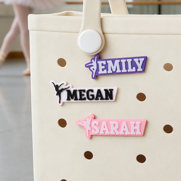 Personalised Multicolour Ballet Style Bag Charm Daily Use Birthday Party Gift for Ballet Lovers Sport Lovers Girls