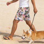 Personlig 1-5 Ansiktsfoto Amerikansk Flagga Snabbtorkande Badbyxor Strandshorts med Meshfoder Independence Day Strandfest Present för Män