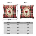 Personalized Vintage Plaid Birth Flower Soft Throw Pillow Cover with Name Home Decoration Mother's Day Gift for Mom Woman