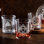 Personalised Viking Runes 10 oz Whiskey Rock Glass with Name Father's Day Birthday Gift for Men Whiskey Lovers