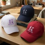 Personalized Multicolor Six Seven Embroidery 100% Cotton Adjustable Baseball Cap with Name Birthday Back to School Gift for Gen Z Teenagers