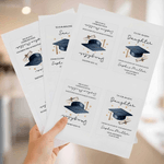 Gepersonaliseerde Graduation Cap Waterdichte Wijn Stickers Etiketten met Titel Naam Jaar Afstuderen Gift voor Afgestudeerden