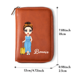 Personalized Cartoon Travel Character PU Leather Notebook Set with Pen Holder Trip Planner Daily Use Birthday Gift for Travel Lovers