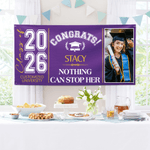 Personalized Congratulations Photo Banner with Name and Quote Class of 2026 Graduation Backdrop Party Decor Gift for Graduates