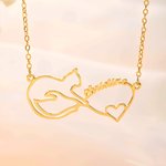 Spersonalizowany naszyjnik Mobius Cat Name Love Heart Minimalistyczna biżuteria Urodzinowy prezent rocznicowy dla właściciela miłośnika kotów