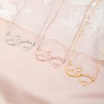 Spersonalizowany naszyjnik Mobius Cat Name Love Heart Minimalistyczna biżuteria Urodzinowy prezent rocznicowy dla właściciela miłośnika kotów