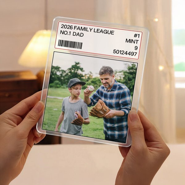 Personalised Photo Baseball No. 1 Dad Acrylic Plaque Home Decor Father's Day Birthday Gift for Dad Grandpa