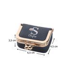 Mini portagioie in vera pelle personalizzato con nome e fiore di nascita, adatto per anelli e orecchini - Regalo ideale per donne