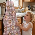 Delantal ajustable personalizado con el título Best Mom Dad Ever Face Photos Birthday Mother's Day Gift for Cooking Lover