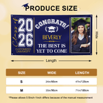 Personalized Congratulations Photo Banner with Name and Quote Class of 2026 Graduation Backdrop Party Decor Gift for Graduates