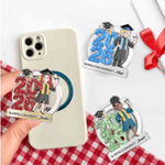 Personalized Cartoon Graduation Character Acrylic Magnetic Phone Grip with School Name Year and Name Graduation Gift for Graduates