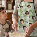 Delantal ajustable personalizado con el título Best Mom Dad Ever Face Photos Birthday Mother's Day Gift for Cooking Lover