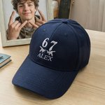 Personalized Multicolor Six Seven Embroidery 100% Cotton Adjustable Baseball Cap with Name Birthday Back to School Gift for Gen Z Teenagers