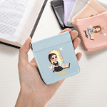Cruz personalizada Libro de la Biblia Personaje de dibujos animados Oración PU Bolsa de cuero Rosario con nombre Bautizo Confirmación Regalo para la mujer cristiana