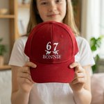 Personalized Multicolor Six Seven Embroidery 100% Cotton Adjustable Baseball Cap with Name Birthday Back to School Gift for Gen Z Teenagers