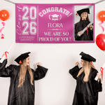 Personalized Congratulations Photo Banner with Name and Quote Class of 2026 Graduation Backdrop Party Decor Gift for Graduates